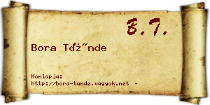 Bora Tünde névjegykártya